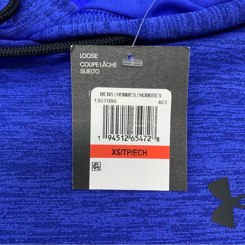 Under Armour Men's Fleece Twist Hoodie Royal Blue Active Top size XS - Picture 8 of 9